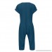 Mens Vintage Casual Summer Solid Cotton Linen Short Sleeve Top Pants Jumpsuits Navy B07QFNSD4H